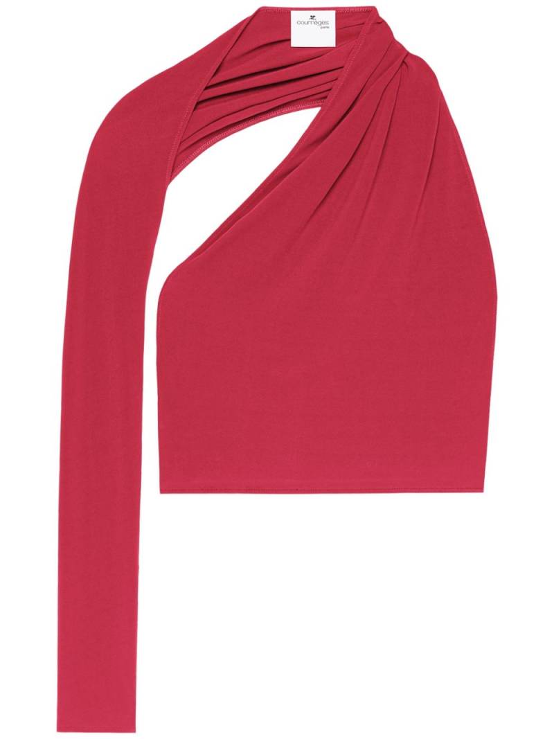 Courrèges Slash asymmetric cropped top - Red von Courrèges