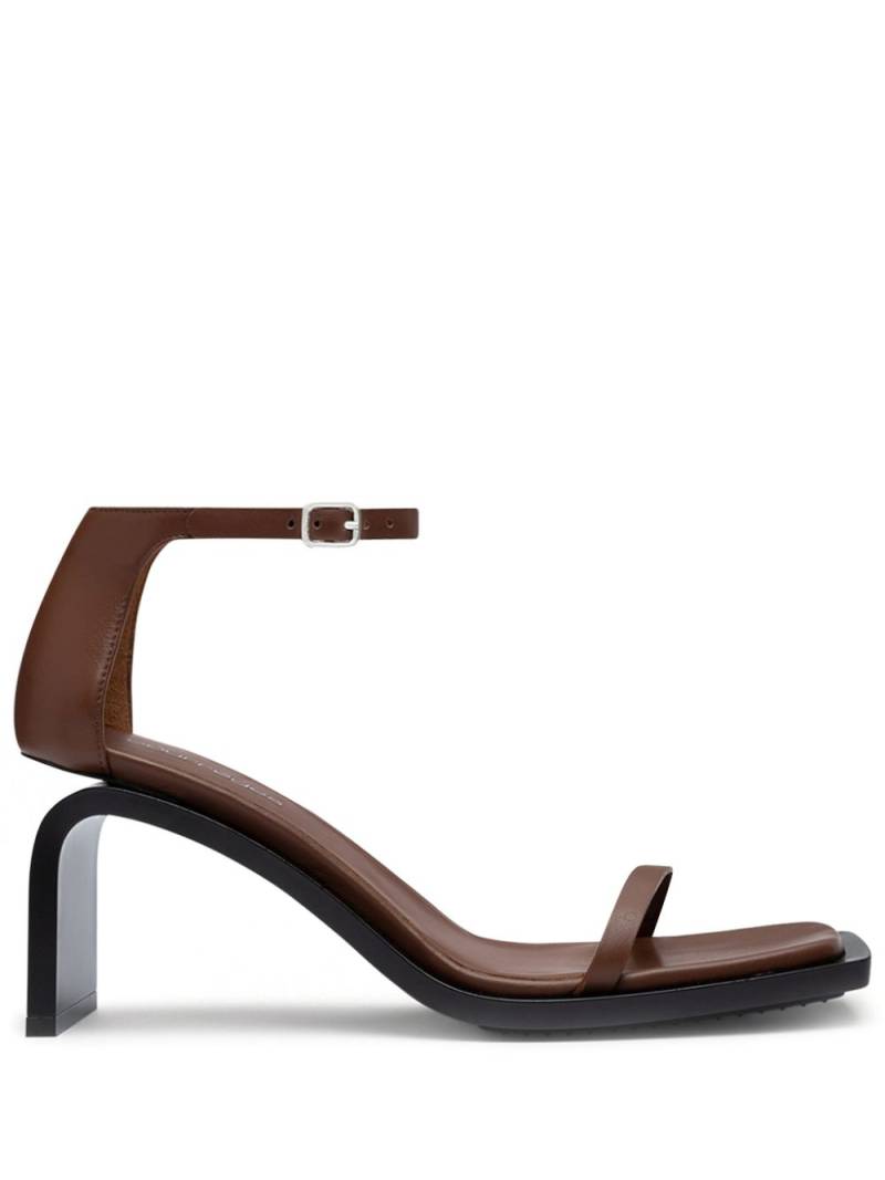 Courrèges Stream 75mm leather sandals - Brown von Courrèges