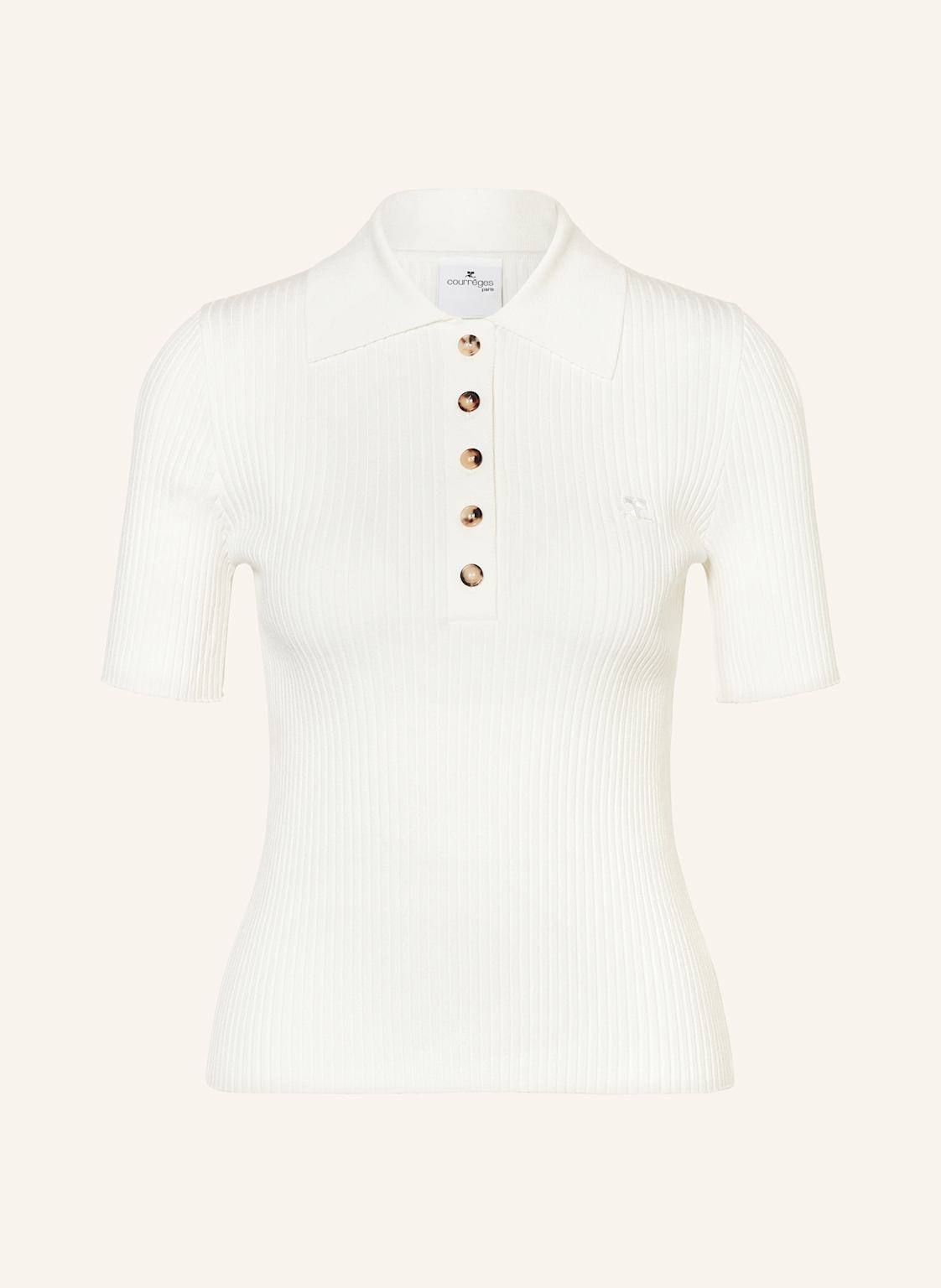 Courrèges Strick-Poloshirt weiss Courrèges Strick-Poloshirt weiss von Courrèges