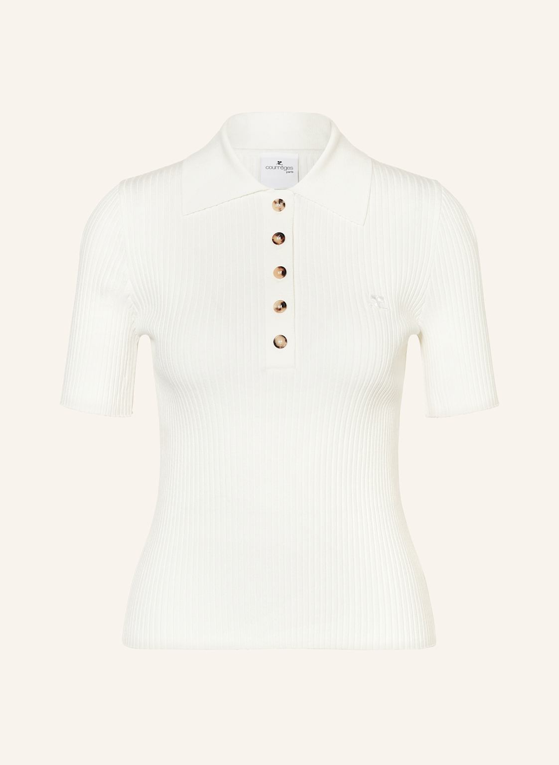 Courrèges Strick-Poloshirt weiss von Courrèges