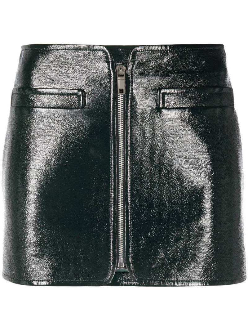 Courrèges Swallow zip vinyl skirt - Green von Courrèges