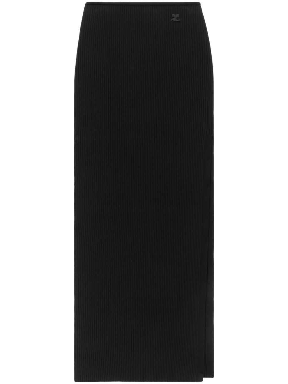 Courrèges Tube ribbed-knit long skirt - Black von Courrèges