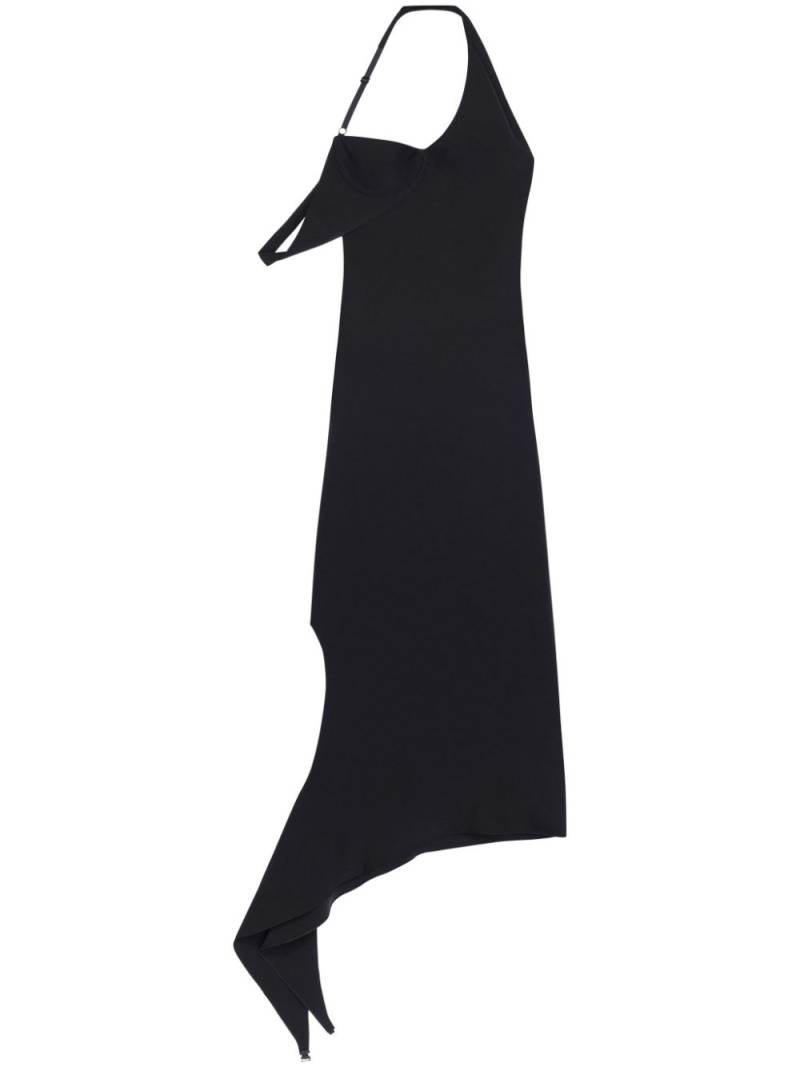 Courrèges Undressed crepe maxi dress - Black von Courrèges