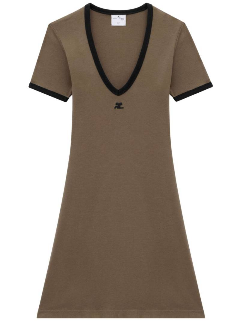 Courrèges V-neck minidress - Green von Courrèges