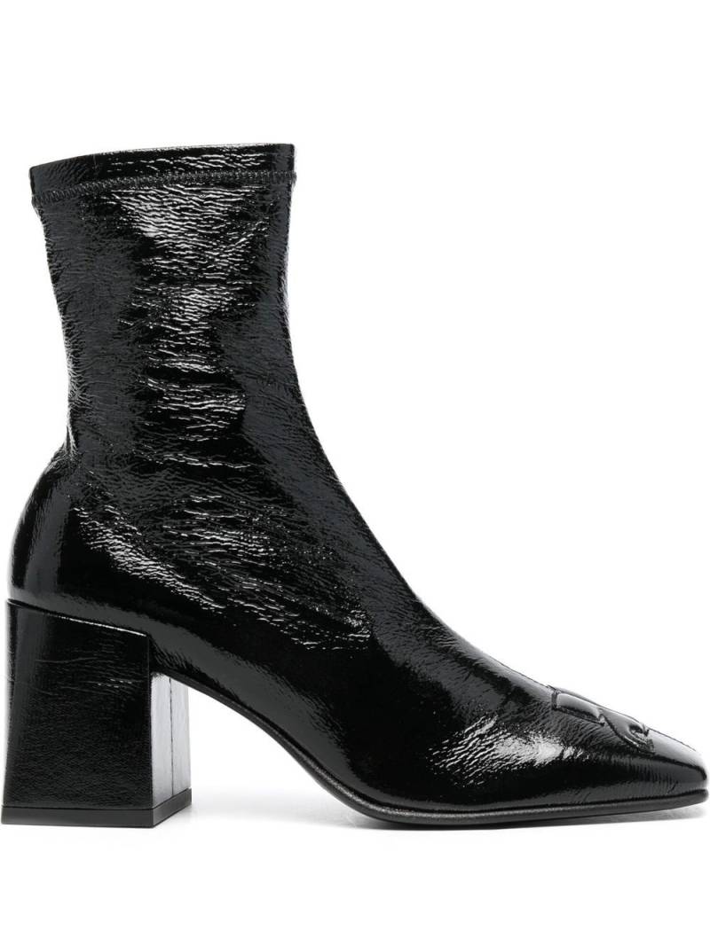 Courrèges appliqué-logo sock-style ankle boots - Black von Courrèges