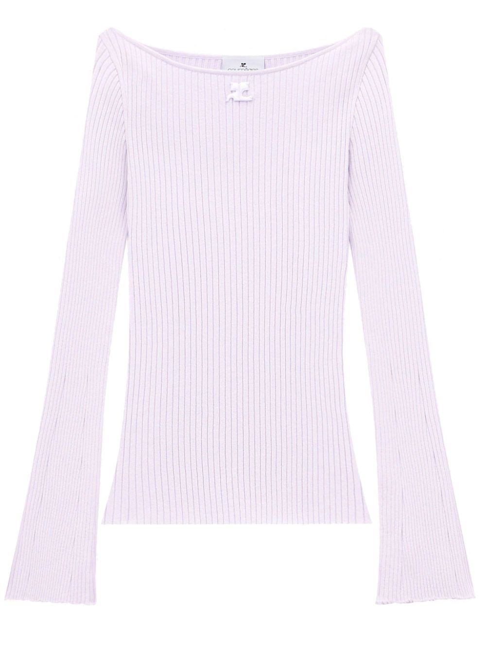 Courrèges boat-neck ribbed jumper - Purple von Courrèges