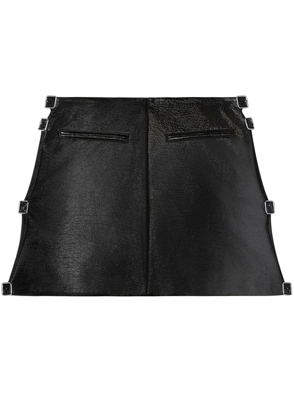 Courrèges buckled coated miniskirt - Black von Courrèges