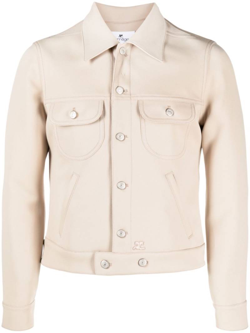 Courrèges button-up cotton shirt jacket - Brown von Courrèges