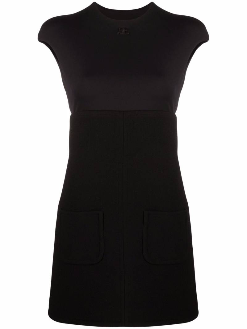 Courrèges cap-sleeve mini dress - Black von Courrèges