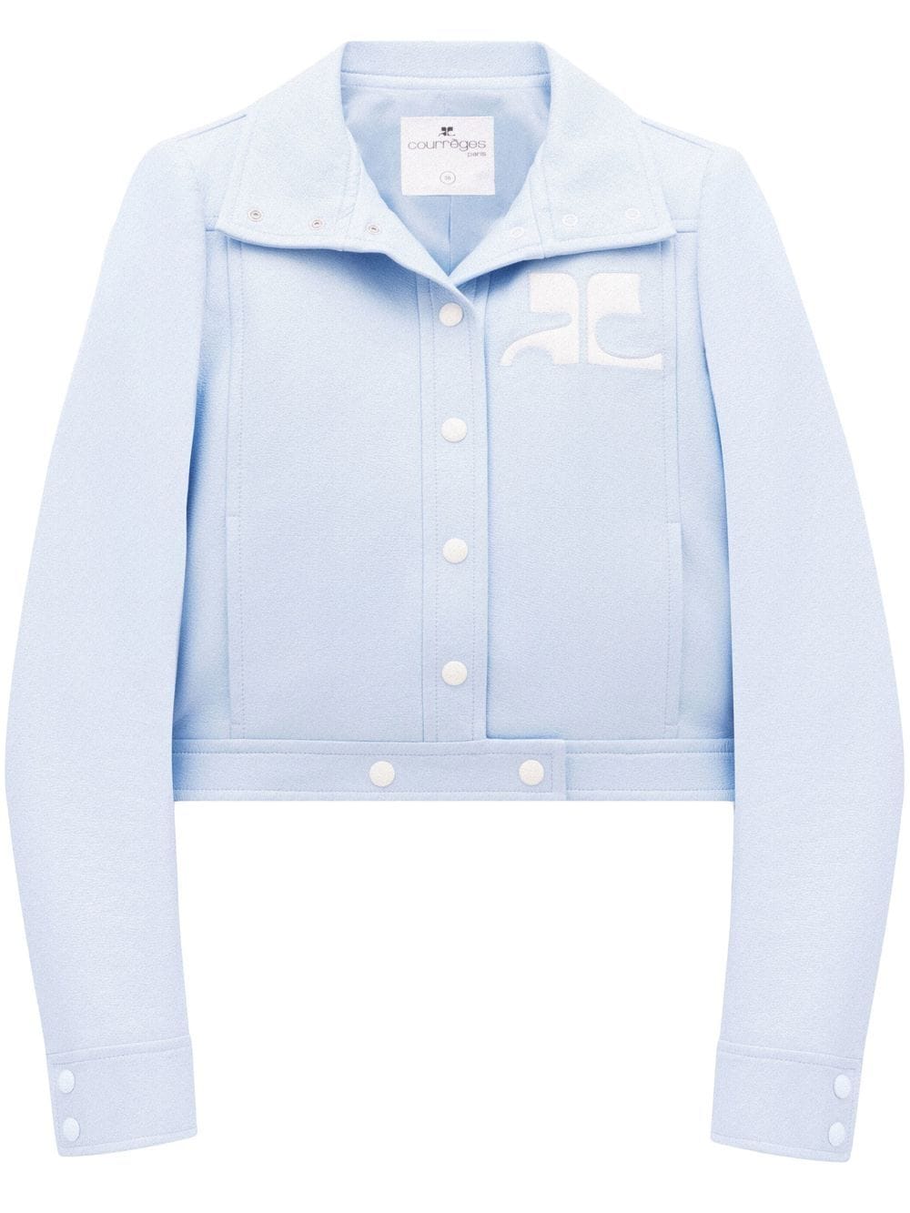 Courrèges chest logo-patch shirt jacket - Blue von Courrèges