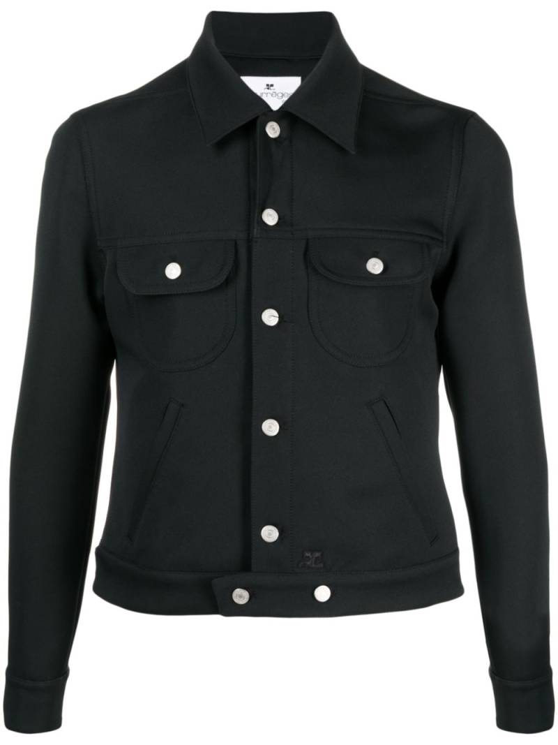 Courrèges classic-collar cotton jacket - Black von Courrèges