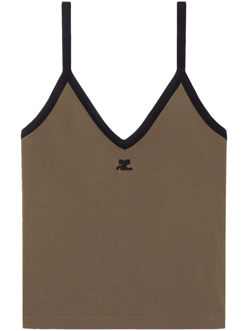 Courrèges contrast V-neck tank top - Green von Courrèges