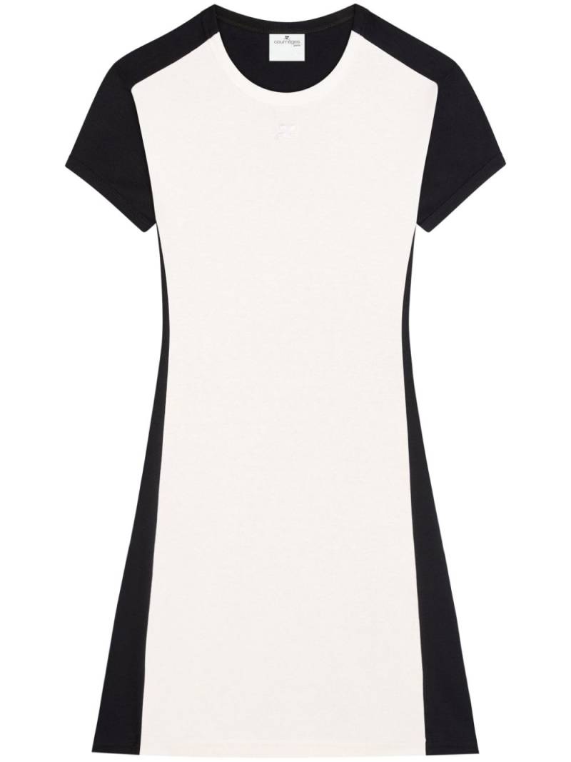 Courrèges contrast-frame cotton mini dress - Black von Courrèges