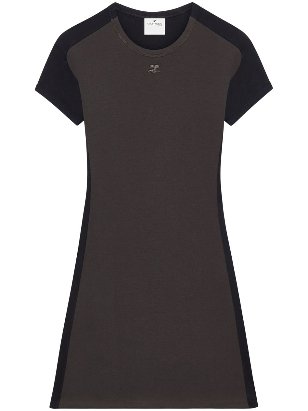 Courrèges contrast-frame cotton mini dress - Brown von Courrèges