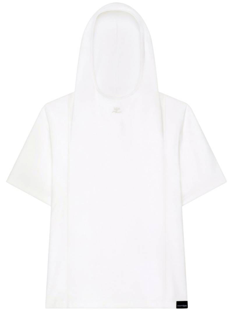 Courrèges cotton hooded T-shirt - White von Courrèges