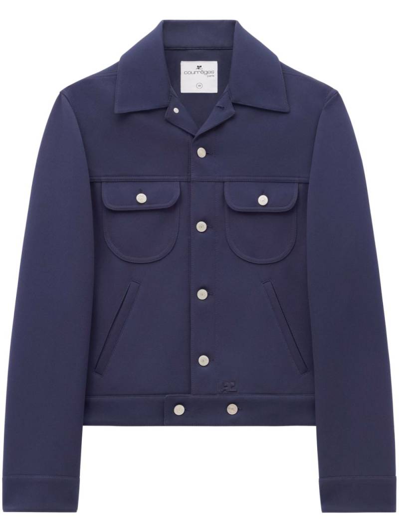 Courrèges cotton twill trucker jacket - Blue von Courrèges