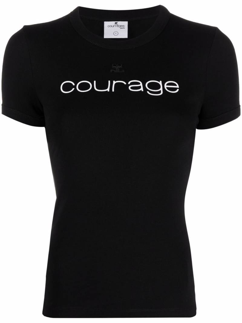 Courrèges 'courage' slogan t-shirt - Black von Courrèges