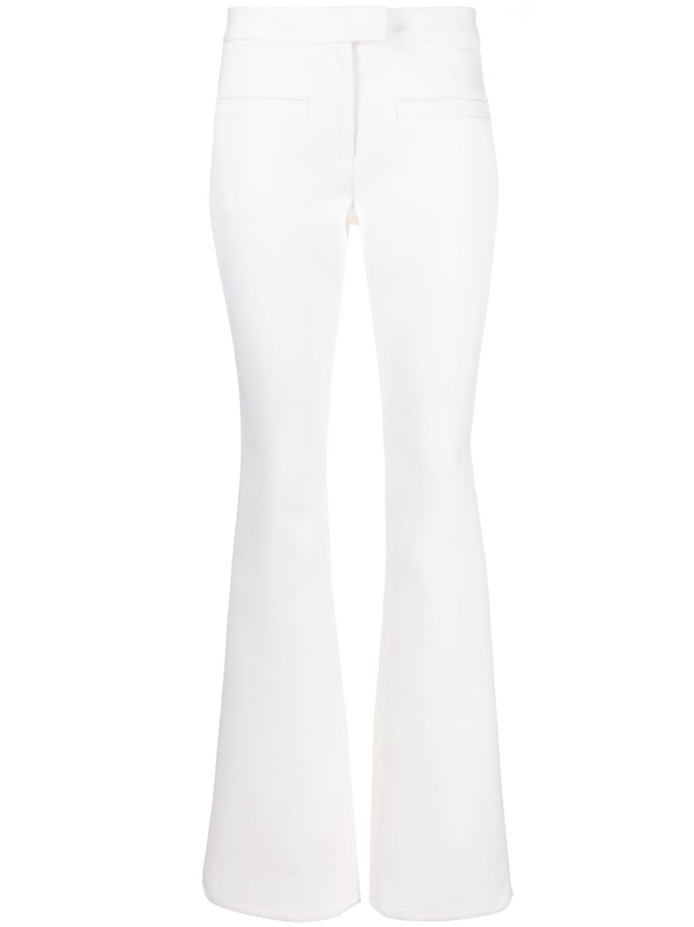 Courrèges crepe-texture bootcut trousers - Neutrals von Courrèges