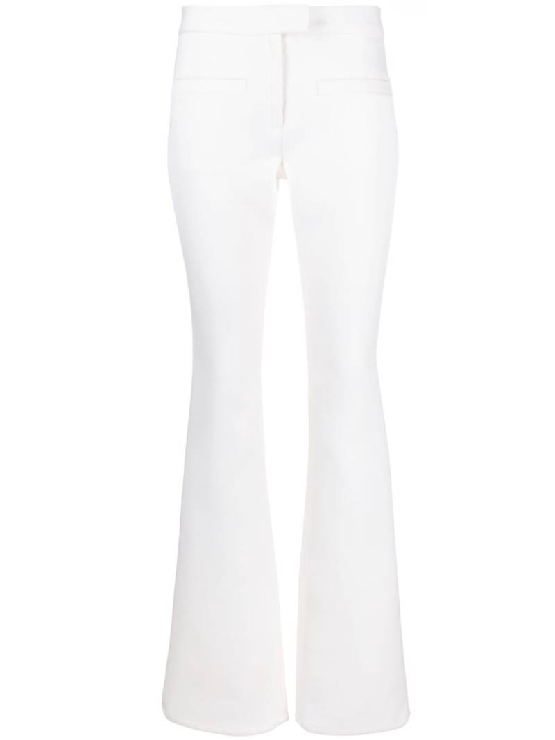 Courrèges crepe-texture bootcut trousers - Neutrals von Courrèges