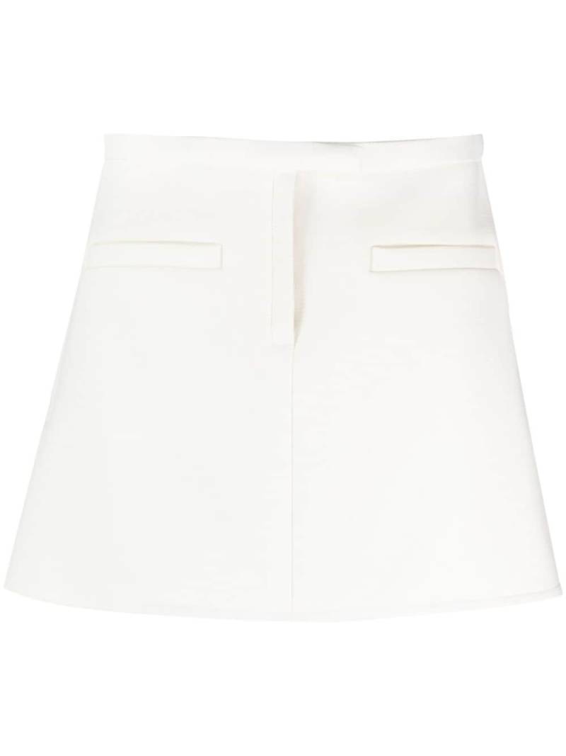 Courrèges crepe trapeze miniskirt - White von Courrèges