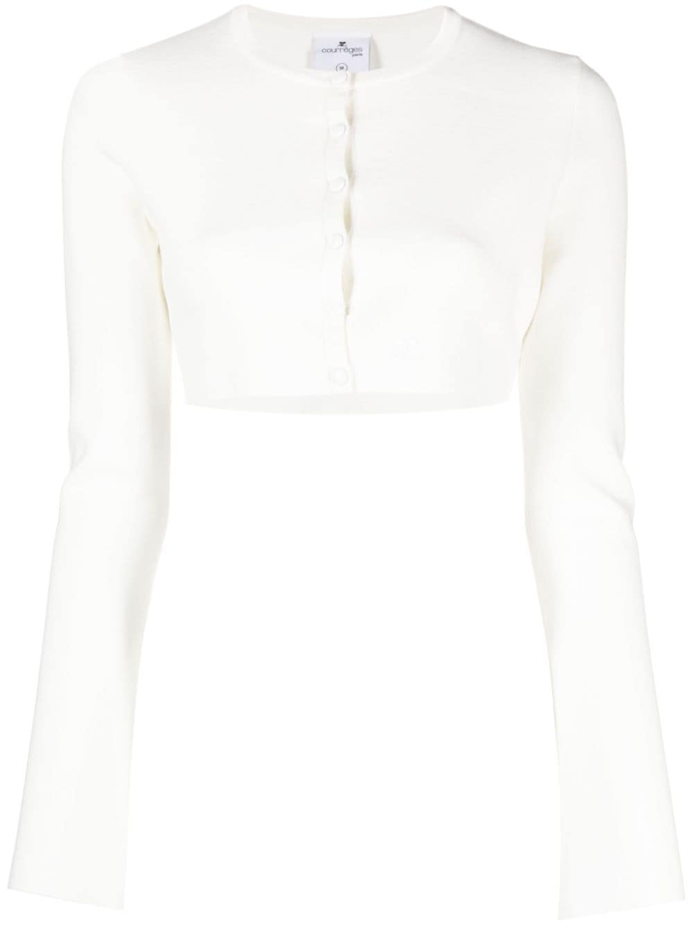 Courrèges crew-neck cropped cardigan - White von Courrèges