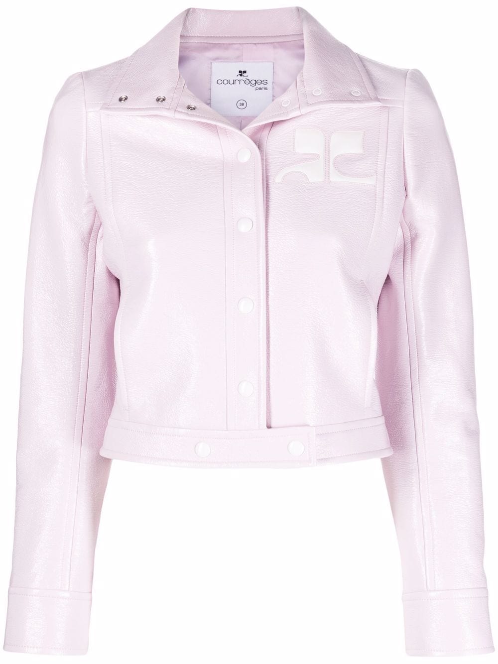 Courrèges cropped faux-leather jacket - Pink von Courrèges