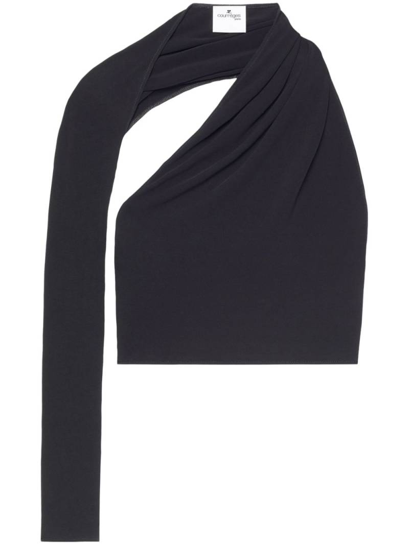 Courrèges Slash asymmetric cropped top - Black von Courrèges