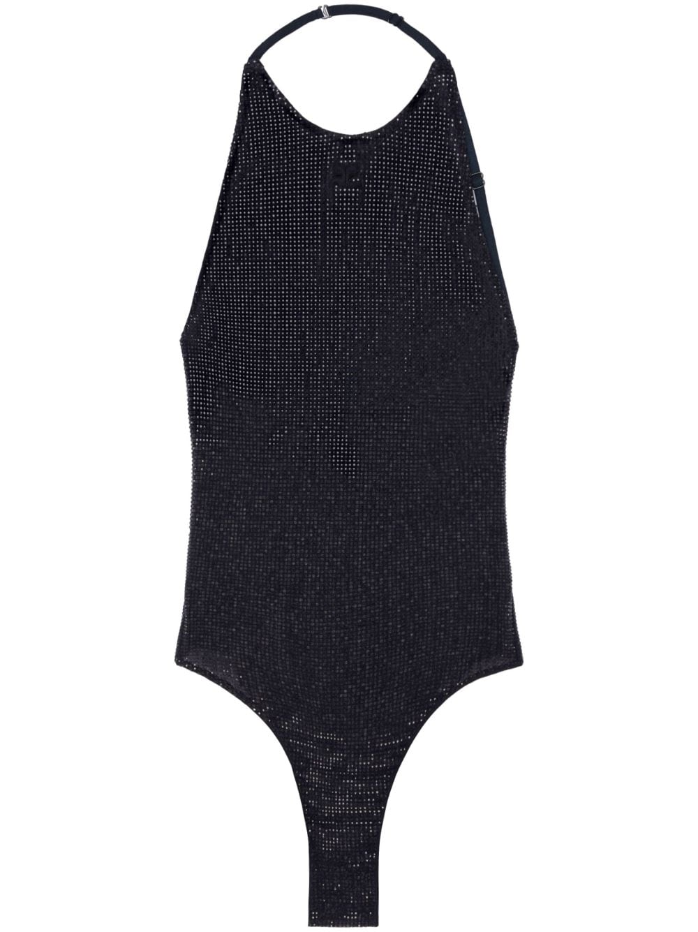 Courrèges crystal-embellished halterneck body - Blue von Courrèges