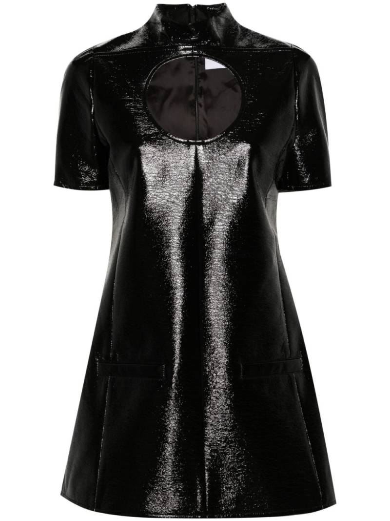 Courrèges cut-out polished-finish minidress - Black von Courrèges