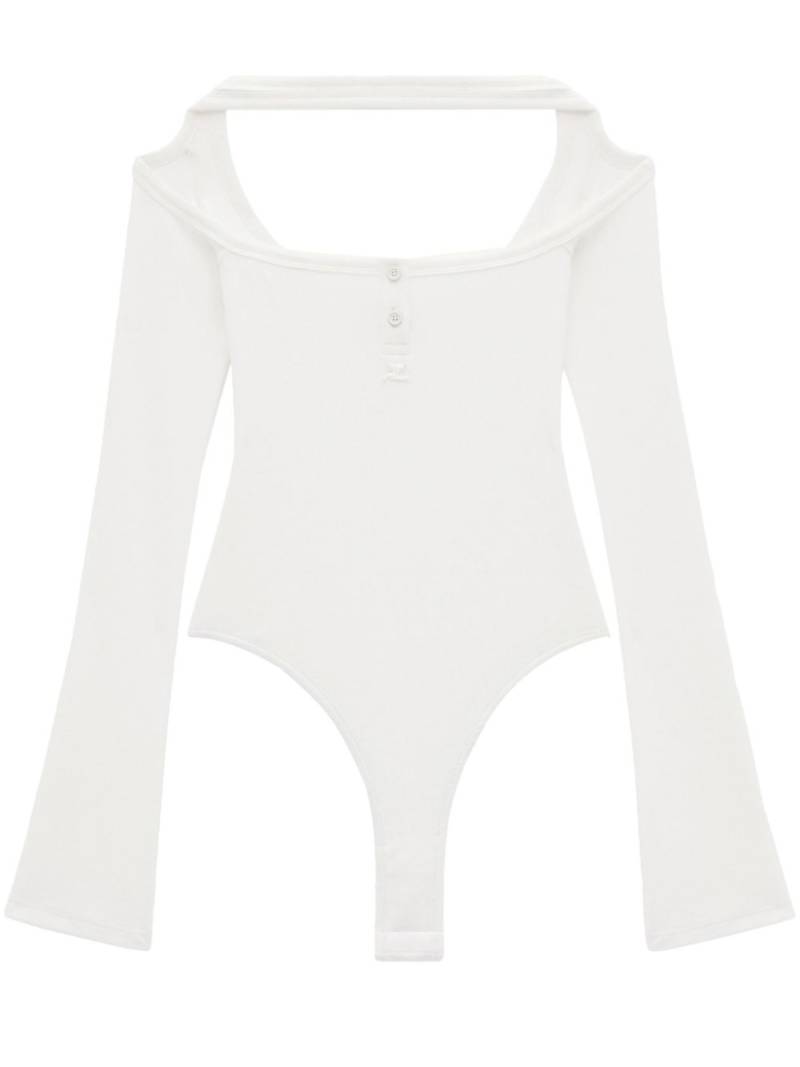 Courrèges cut-out ribbed bodysuit - White von Courrèges