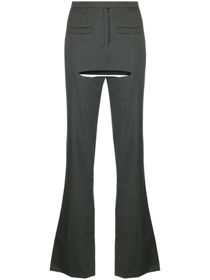 Courrèges cut-out tailored wool trousers - Grey von Courrèges