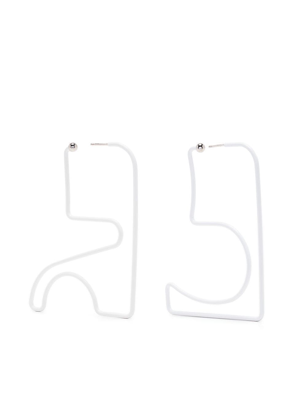 Courrèges dangle geometric earrings - White von Courrèges