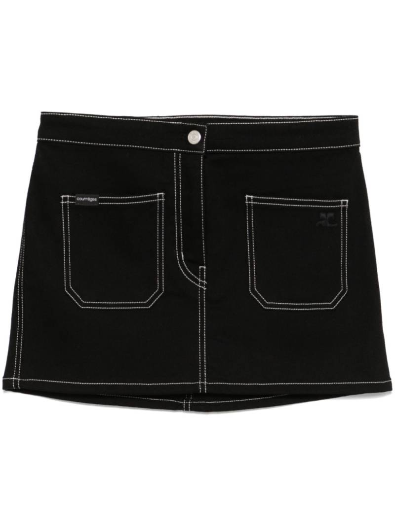 Courrèges denim mini skirt - Black von Courrèges