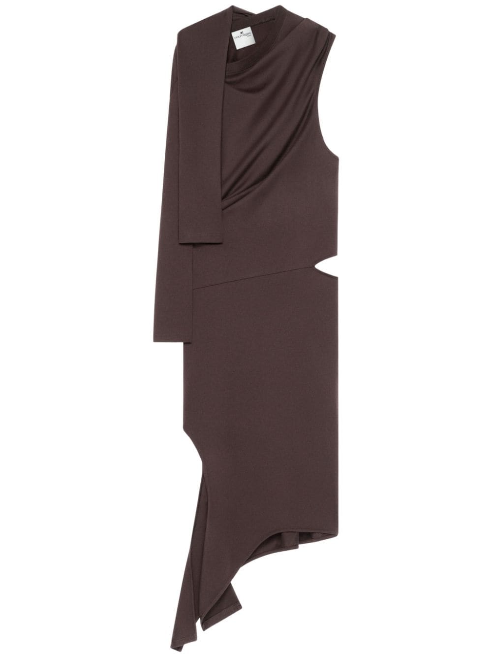 Courrèges draped cut-out dress - Brown von Courrèges