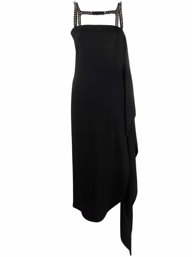 Courrèges draped panel midi dress - Black von Courrèges