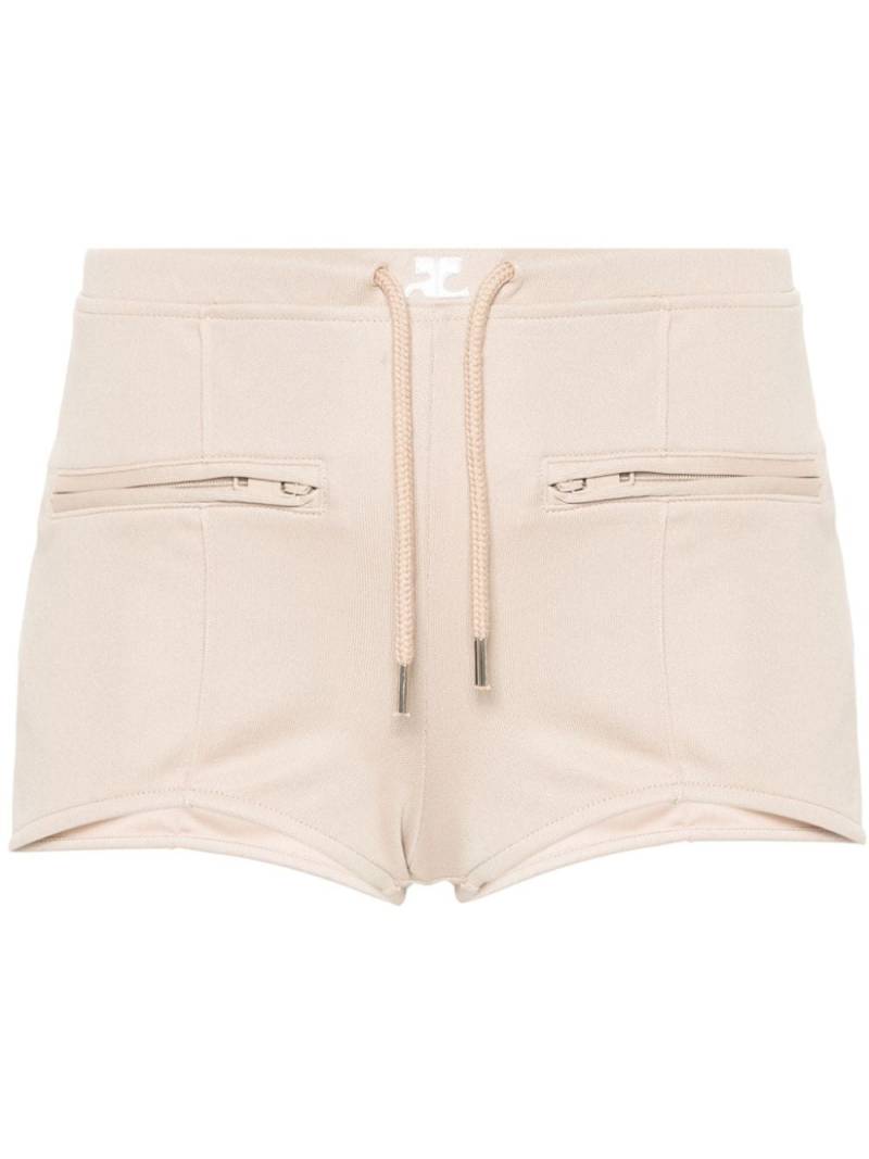 Courrèges drawstring mini shorts - Neutrals von Courrèges