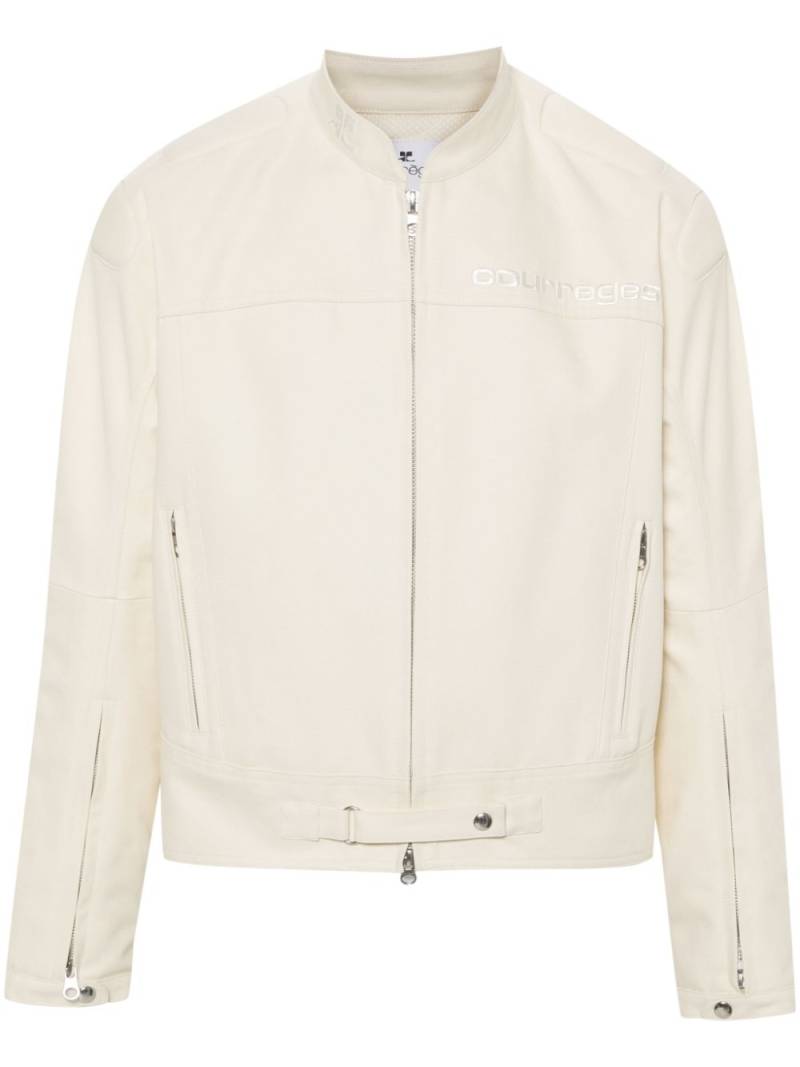 Courrèges embroidered-logo jacket - Neutrals von Courrèges