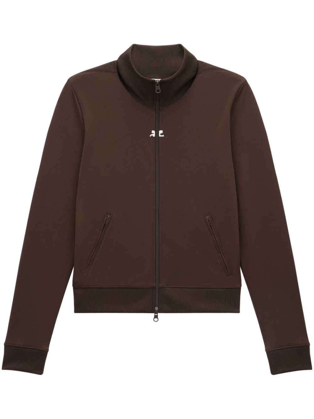 Courrèges embroidered-logo tracksuit jacket - Brown von Courrèges