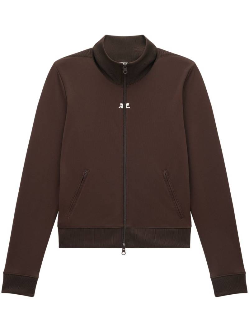 Courrèges embroidered-logo tracksuit jacket - Brown von Courrèges