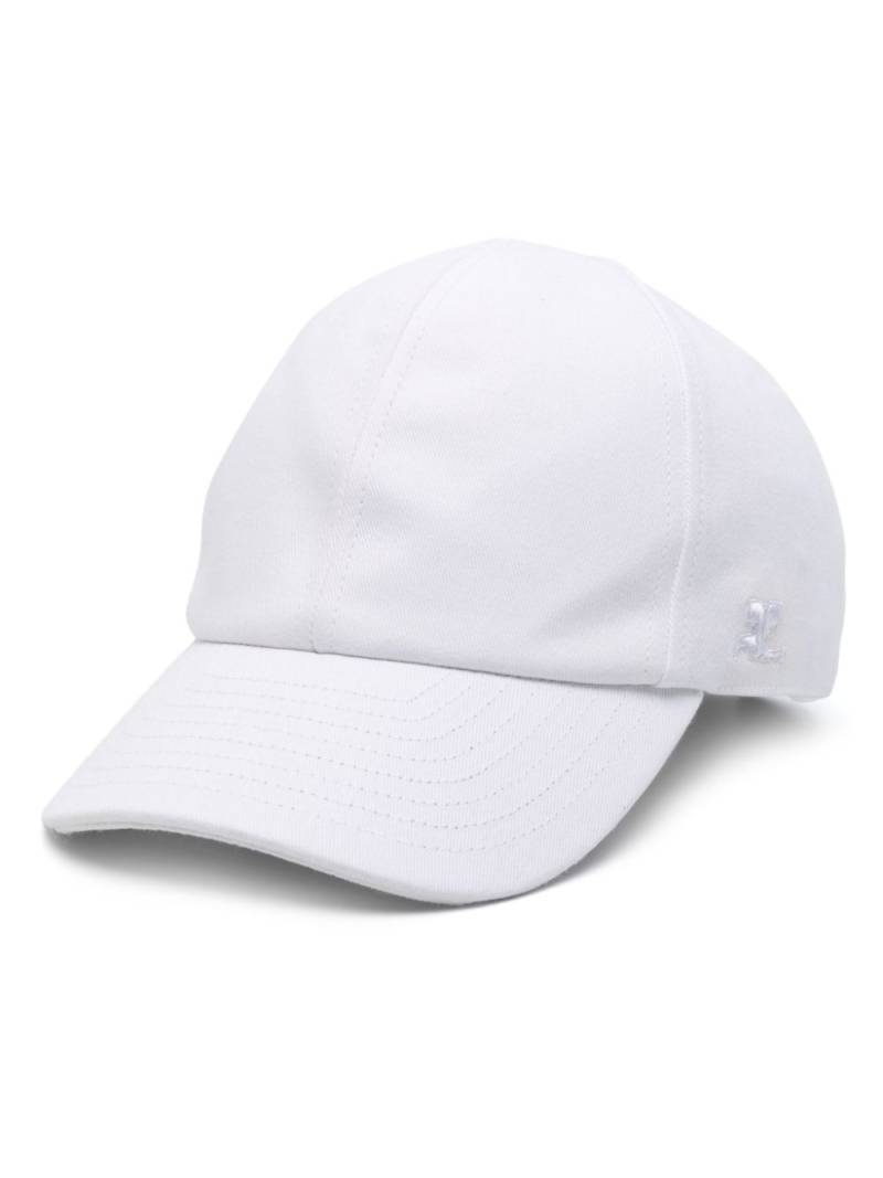 Courrèges embroidered-logo twill cap - White von Courrèges