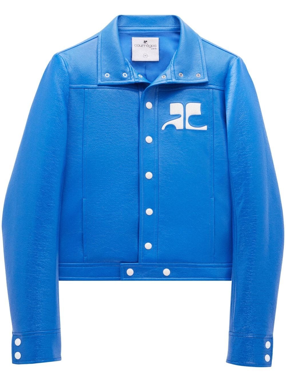 Courrèges faux-leather shirt jacket - Blue von Courrèges