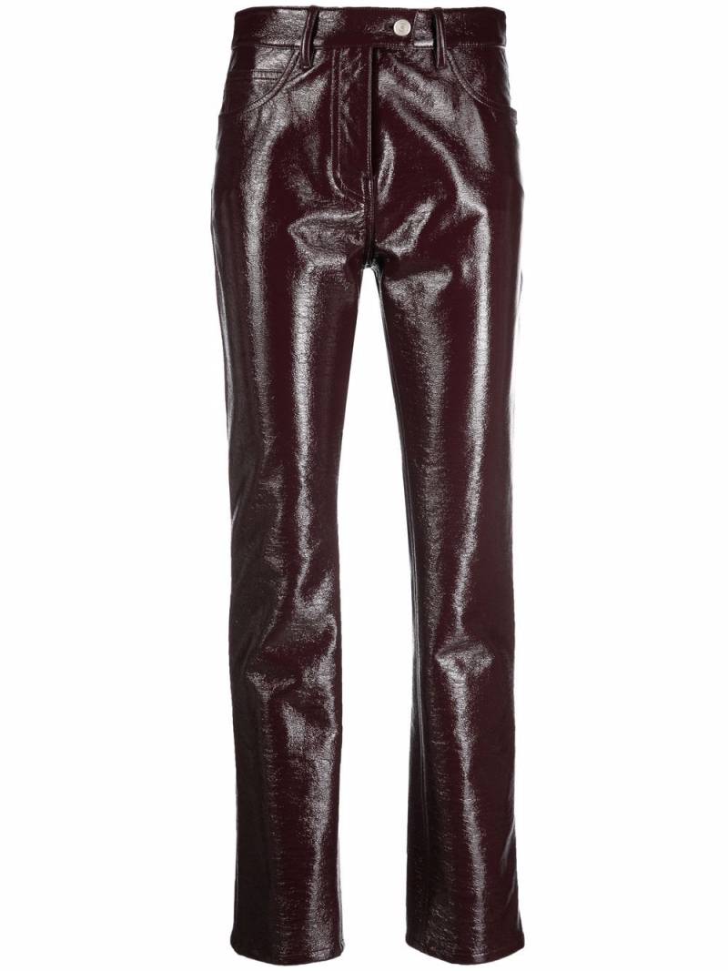 Courrèges faux leather slim-fit trousers - Red von Courrèges