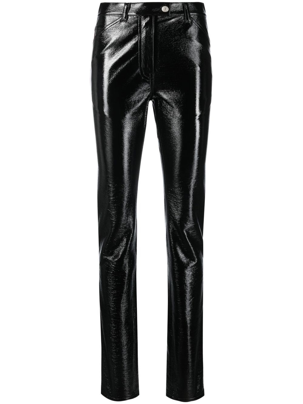 Courrèges faux-leather slim trousers - Black von Courrèges