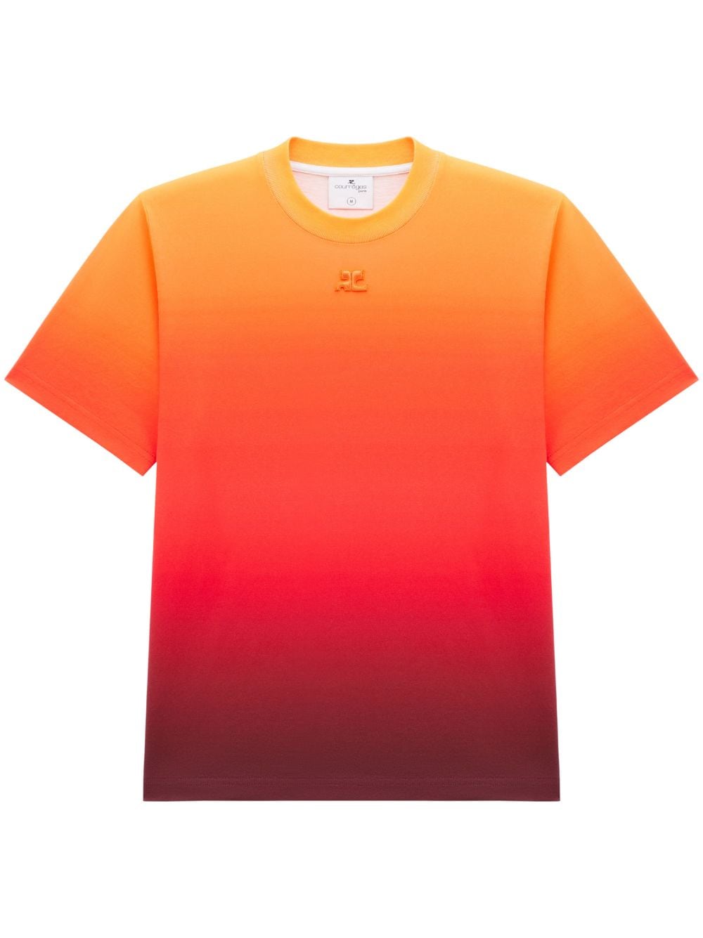 Courrèges gradient-effect logo-embroidered T-shirt - Multicolour von Courrèges