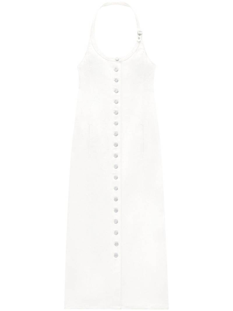 Courrèges halterneck denim dress - White von Courrèges