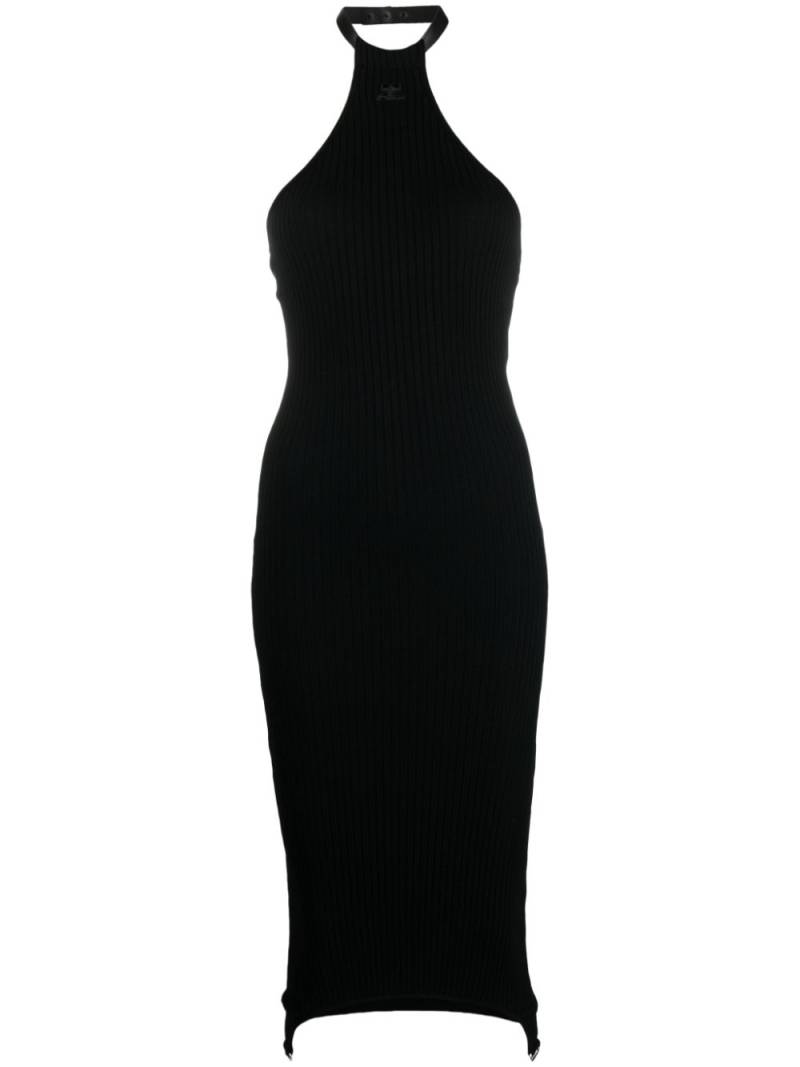 Courrèges halterneck knitted dress - Black von Courrèges