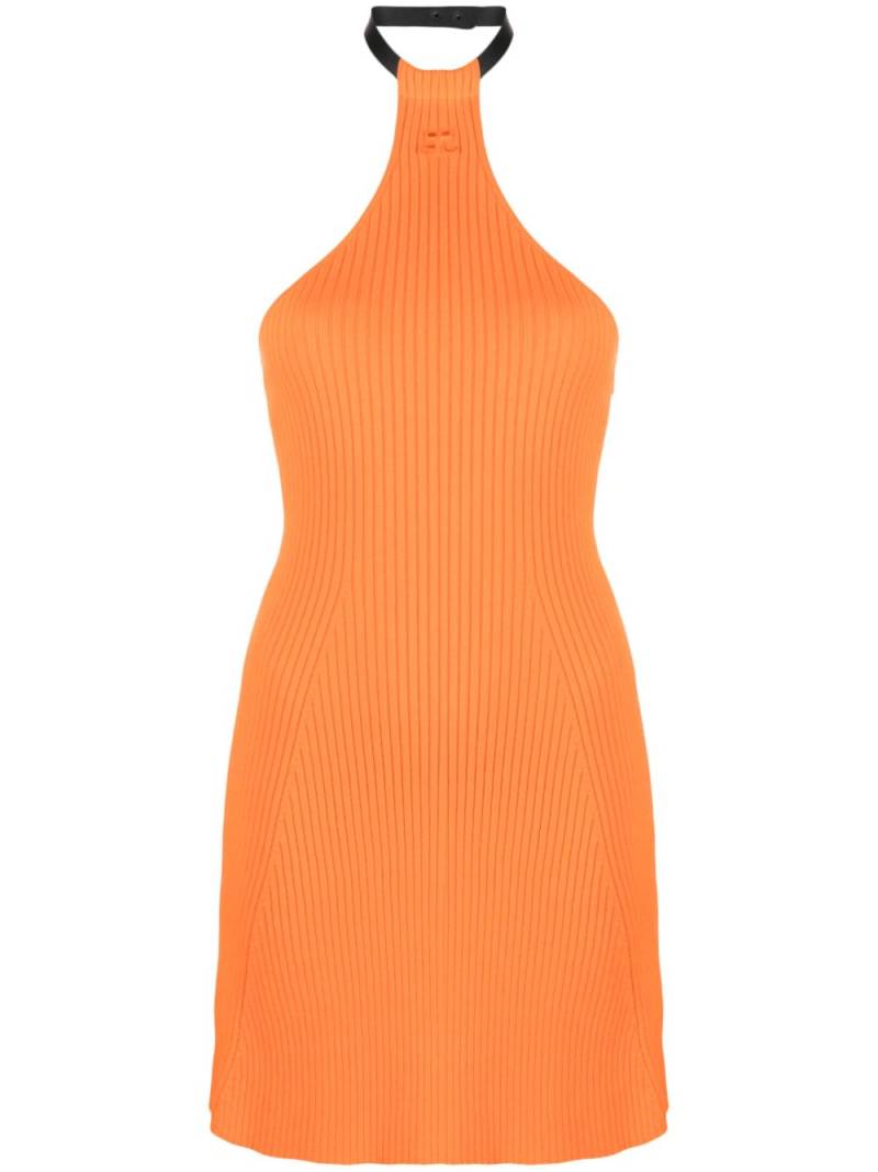 Courrèges halterneck ribbed-knit minidress - Orange von Courrèges