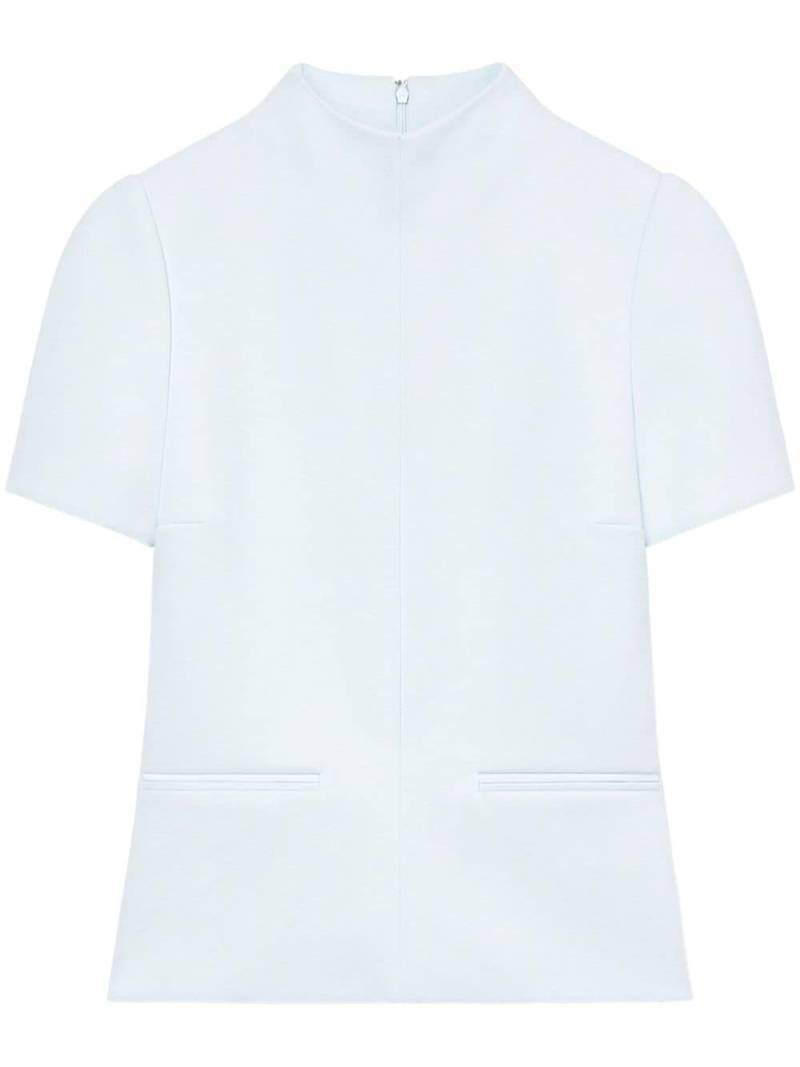 Courrèges high-neck twill T-shirt - Blue von Courrèges