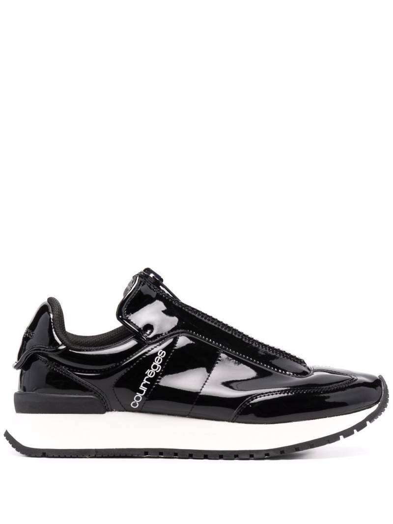 Courrèges high-shine finish sneakers - Black von Courrèges