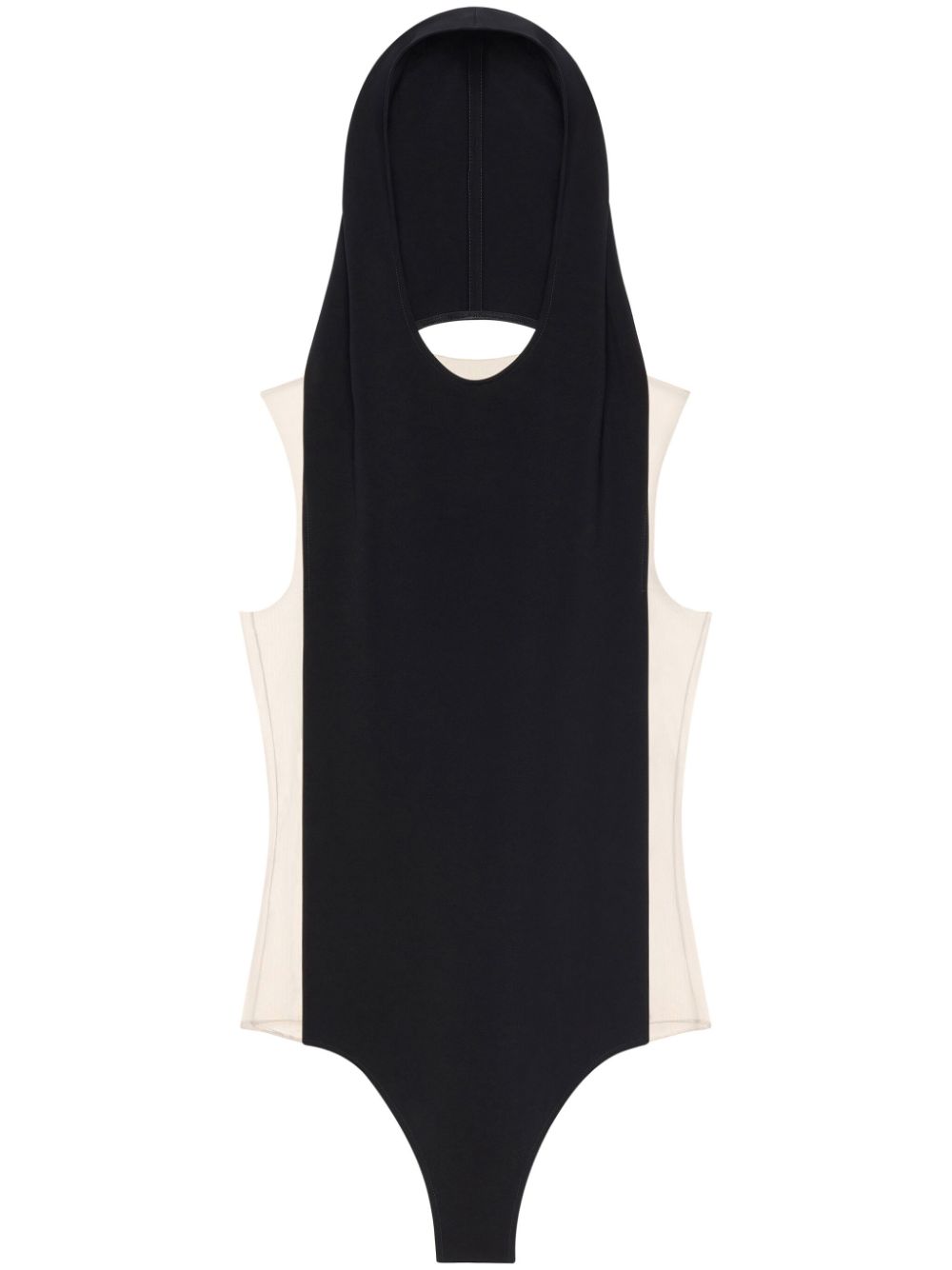 Courrèges illusion hooded bodysuit - Black von Courrèges